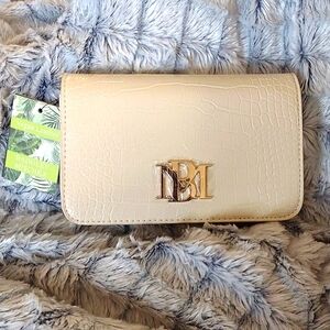 Badgley Mischka Croc Crossbody with logo plate